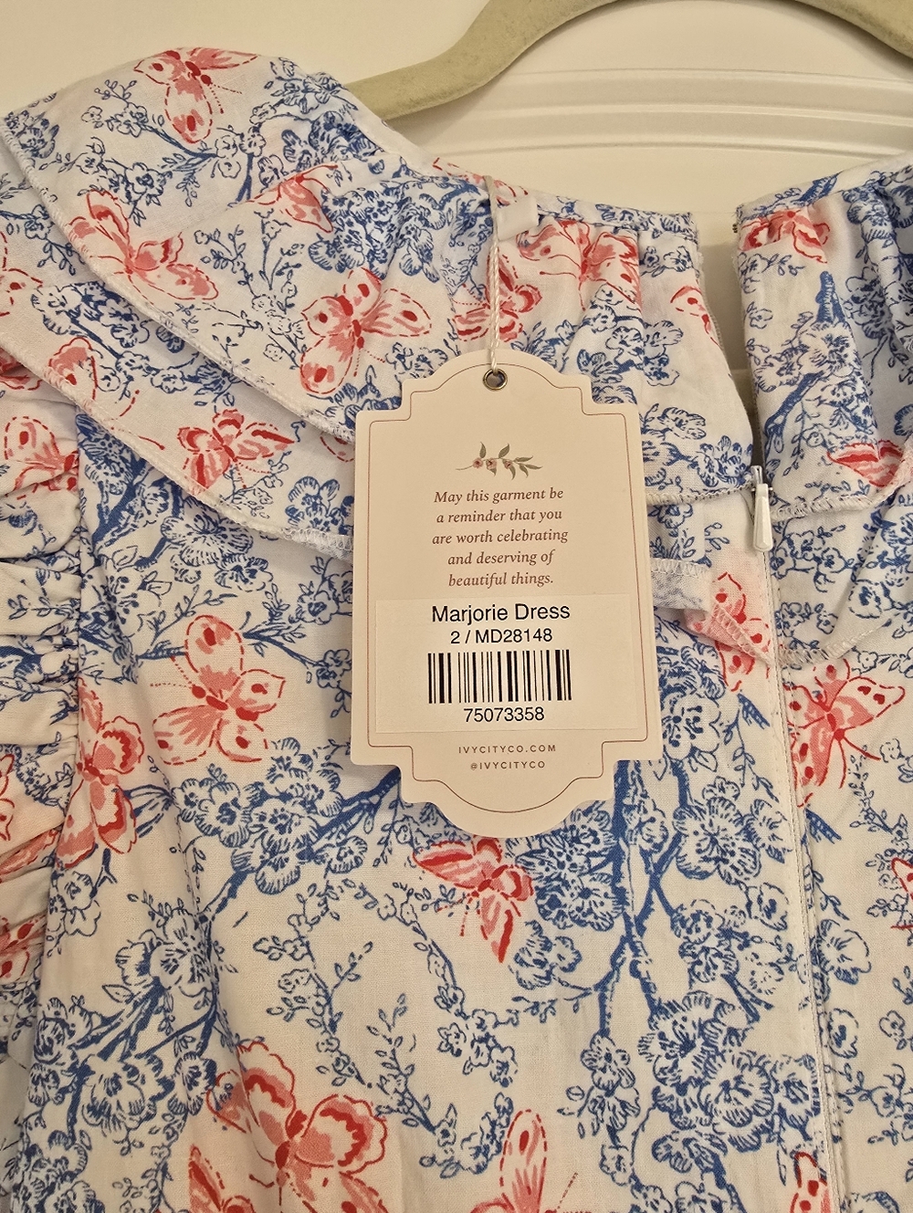 Ivy City Blue & Floral Ruffle Maxi Dress - Picture 8 of 8